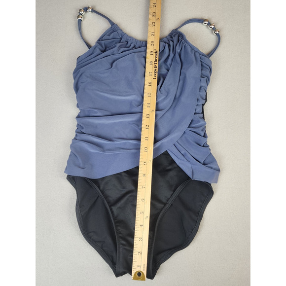 Magicsuit By Miraclesuit One Piece Lisa Bathing Suit Size 6 Underwire Ruched Gry - Picture 3 of 7